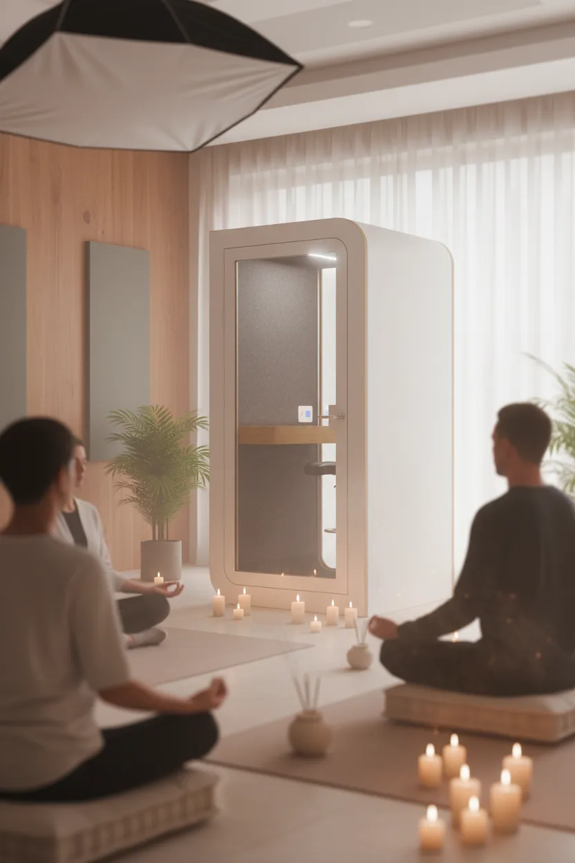 SilentBox Akustikkabine in therapeutischer Umgebung